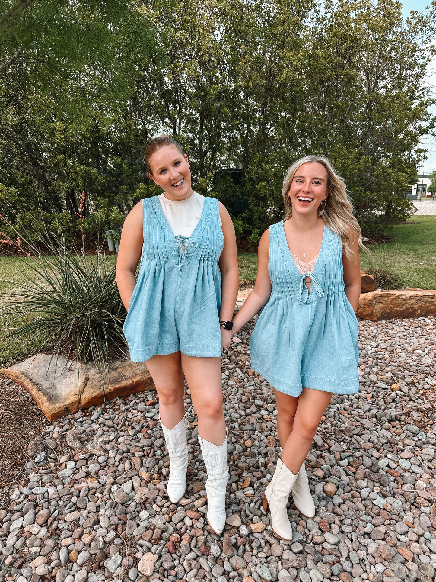Jasmine light wash romper