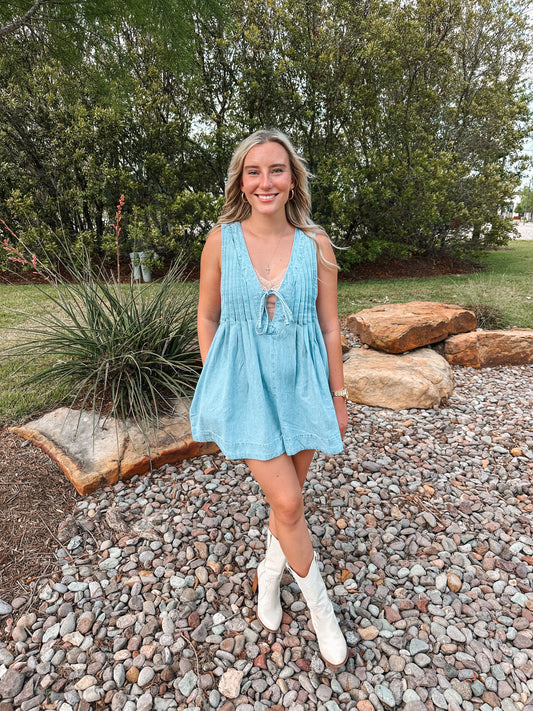 Jasmine light wash romper